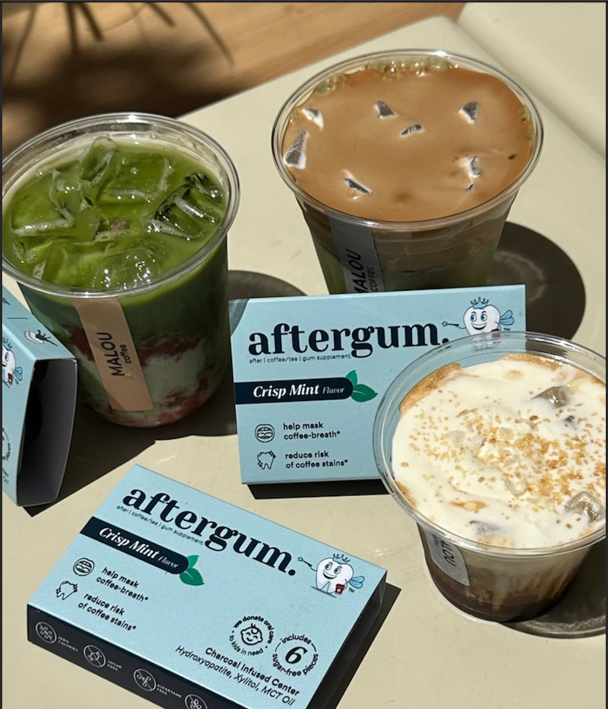 aftergum - sip, chew, & smile.